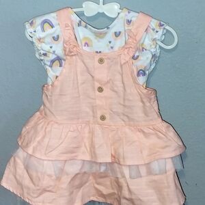 Peach Baby Dress with Ruffles